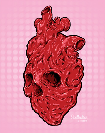 Skullentine on pink background