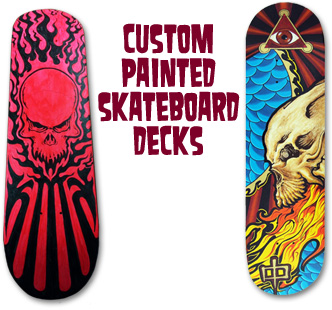 Custom painted skateboard decks
